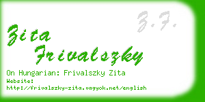 zita frivalszky business card